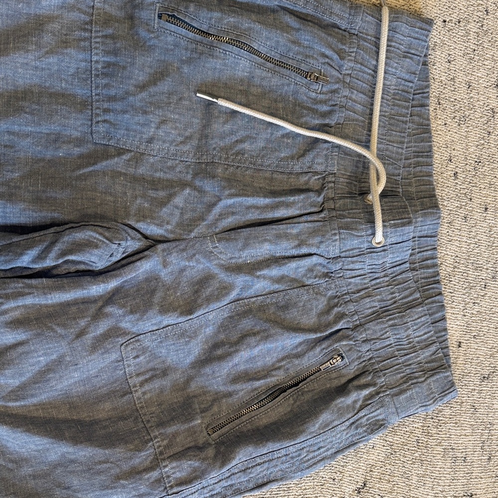 Blue!!!  Vibrant Wide Linen Pants - Picture 2 of 5